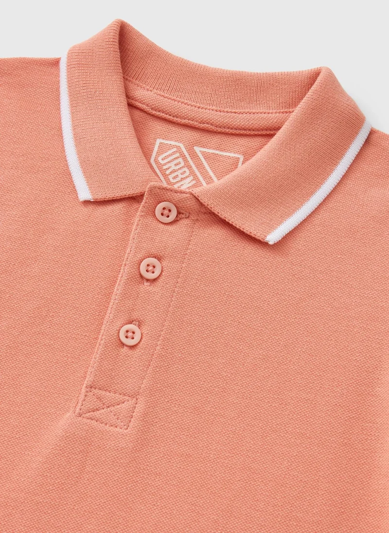 ماتلان Boys Pink Casual Polo Top